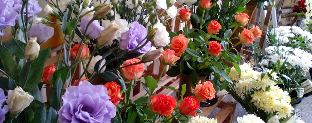 Bloemen in een winkel