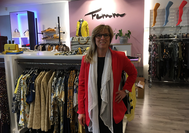 Petra Glandorf in haar winkel Femm in Amersfoort