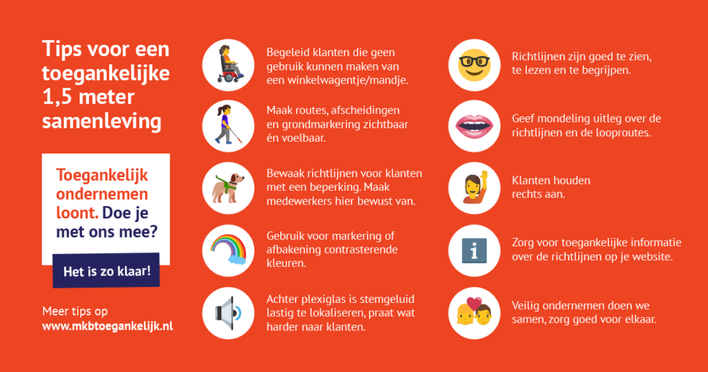 Visual voor LinkedIn over tips voor een anderhalvemetersamenleving