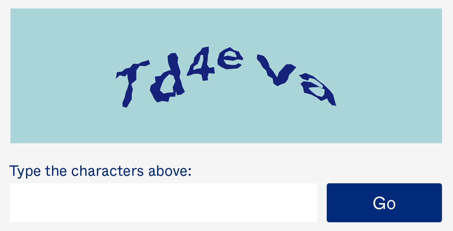 Voorbeeld van een Captcha